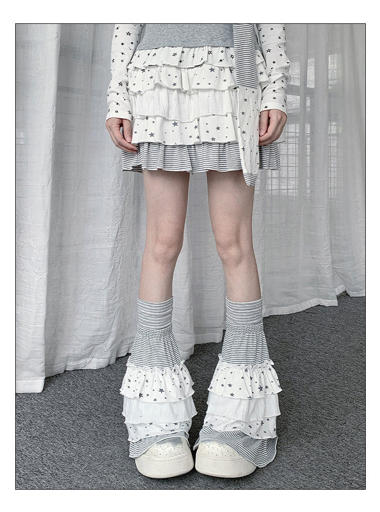 Star Stripe Patchwork Leg Warmers