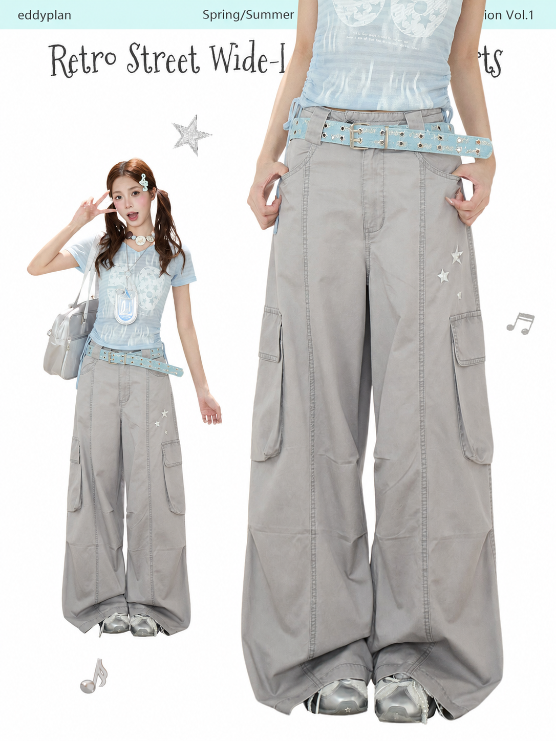 Gray Star Deconstructed Wide-Leg Cargo Pants