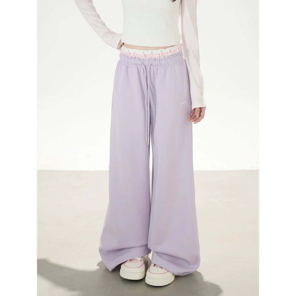 Purple Wide-Leg Sweatpants