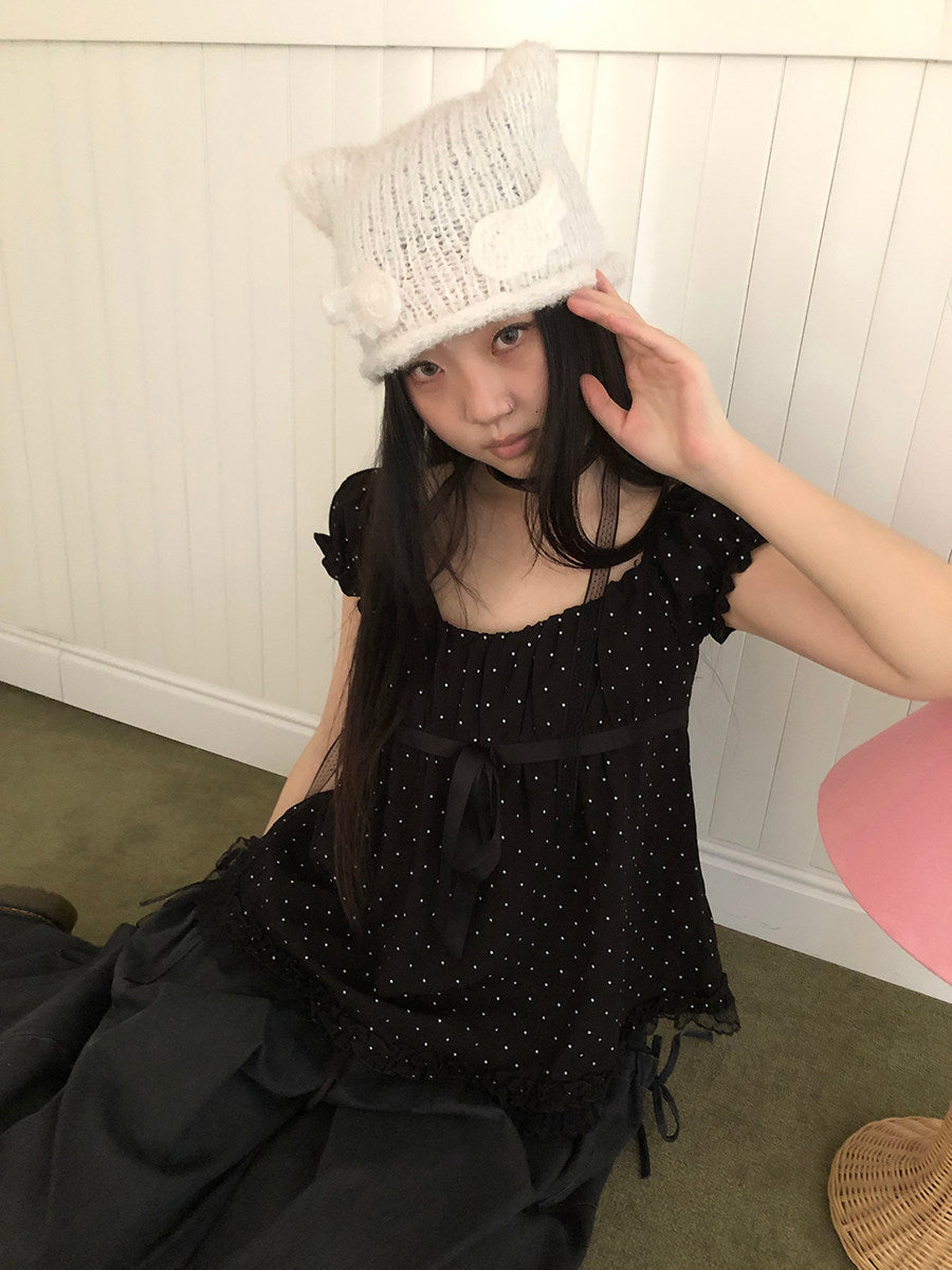 Handmade Angel Wing Cat-Ear Knit Beanie