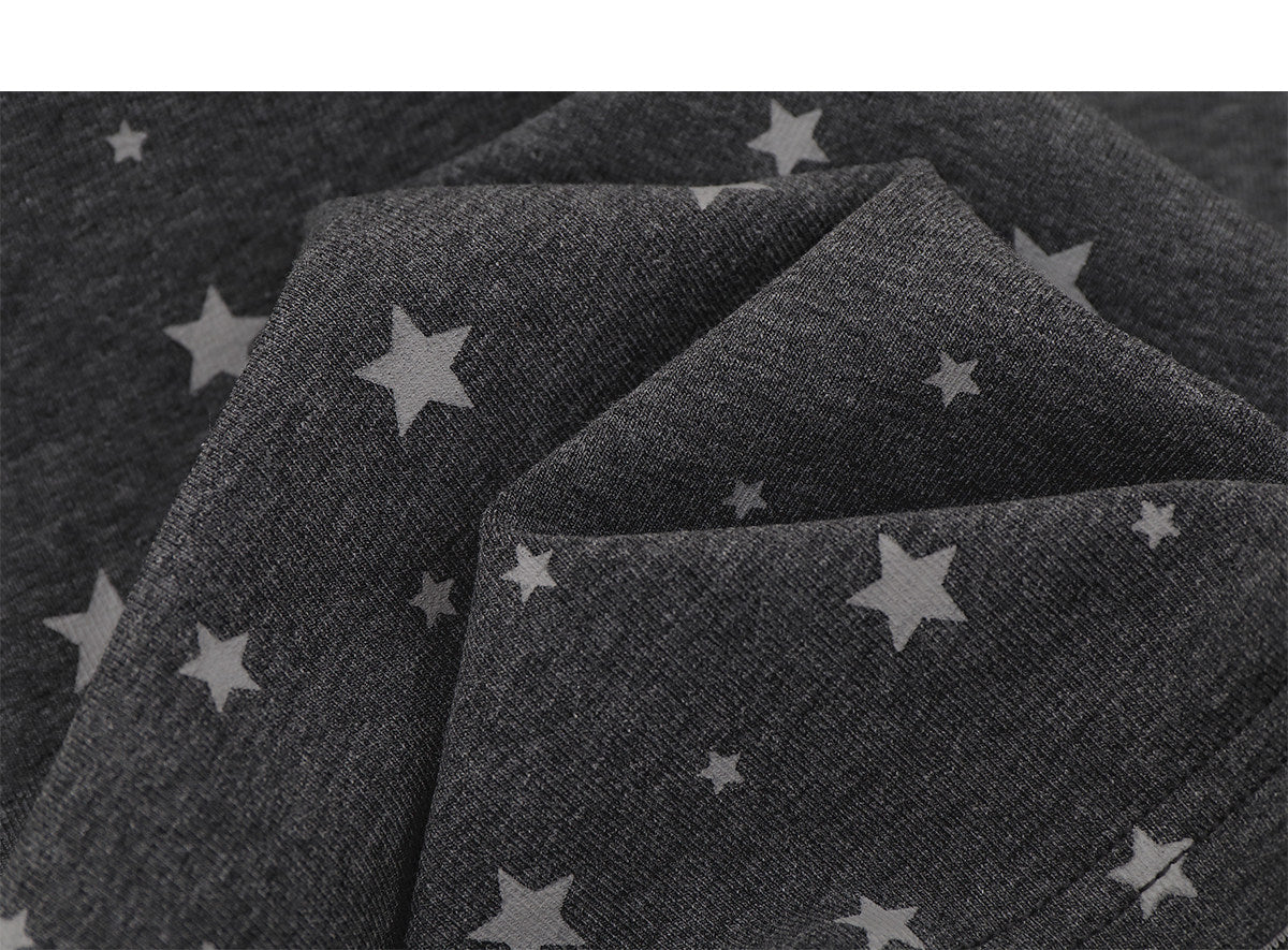 Cartoon Bunny Stripe Layered Long Sleeve Top & Black Polka-Dot Midi Skirt