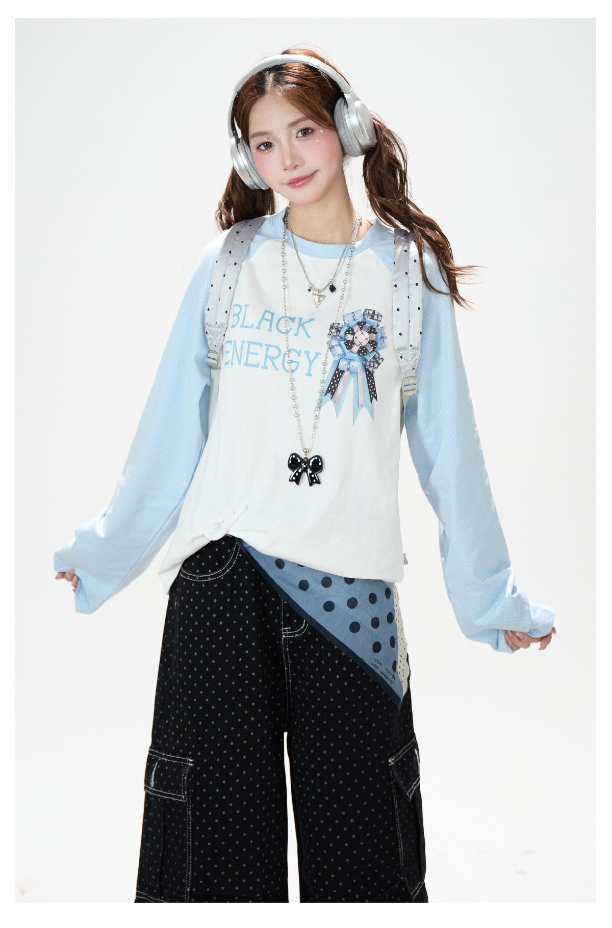 Badge Graphic Raglan Long Sleeve Top