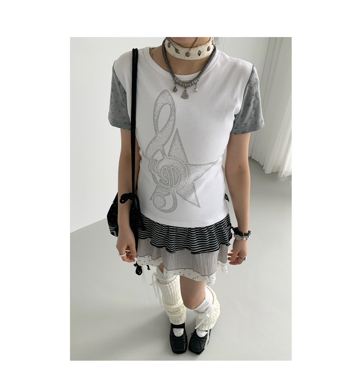 Faded Treble Star-Sleeve Graphic Tee