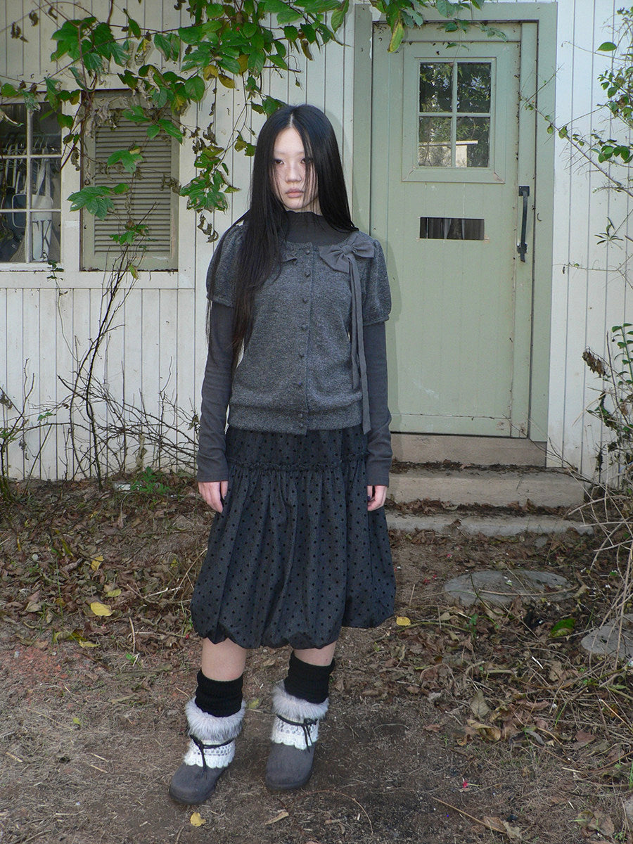 Polka Dot Balloon Midi Skirt