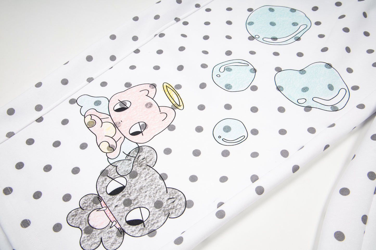 Pastel Doodle Polka Dot Wide-Leg Pants