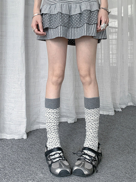 Polka Dot & Stripe Slouch Leg Warmers