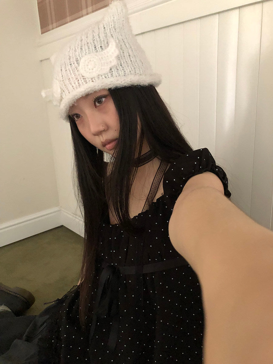 Handmade Angel Wing Cat-Ear Knit Beanie