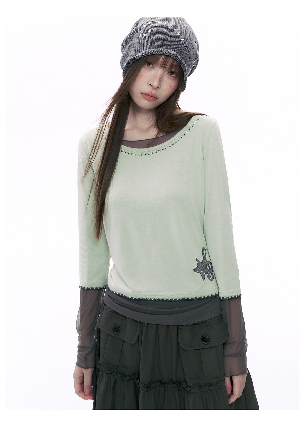 Music Star Back-Tie 3/4 Sleeve Top