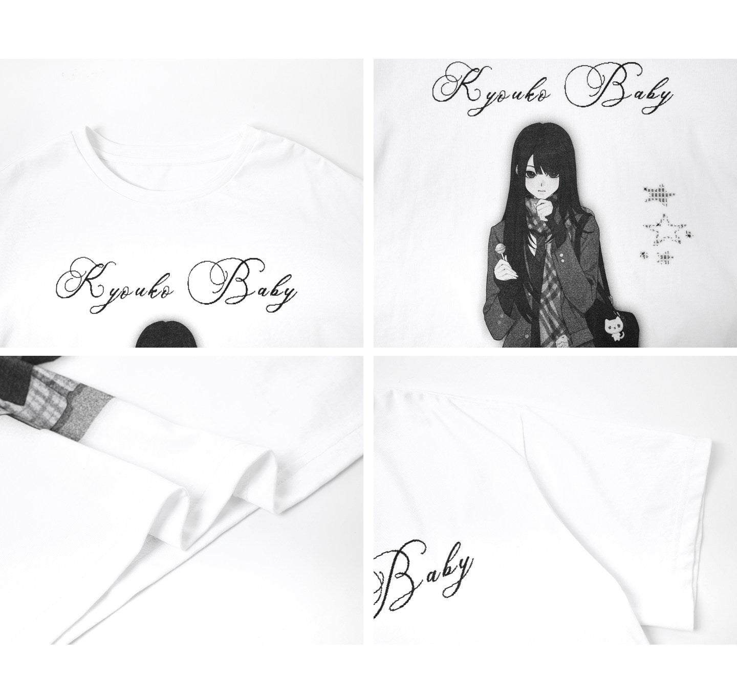 Room Doll Graphic Tee & Plaid Skirts