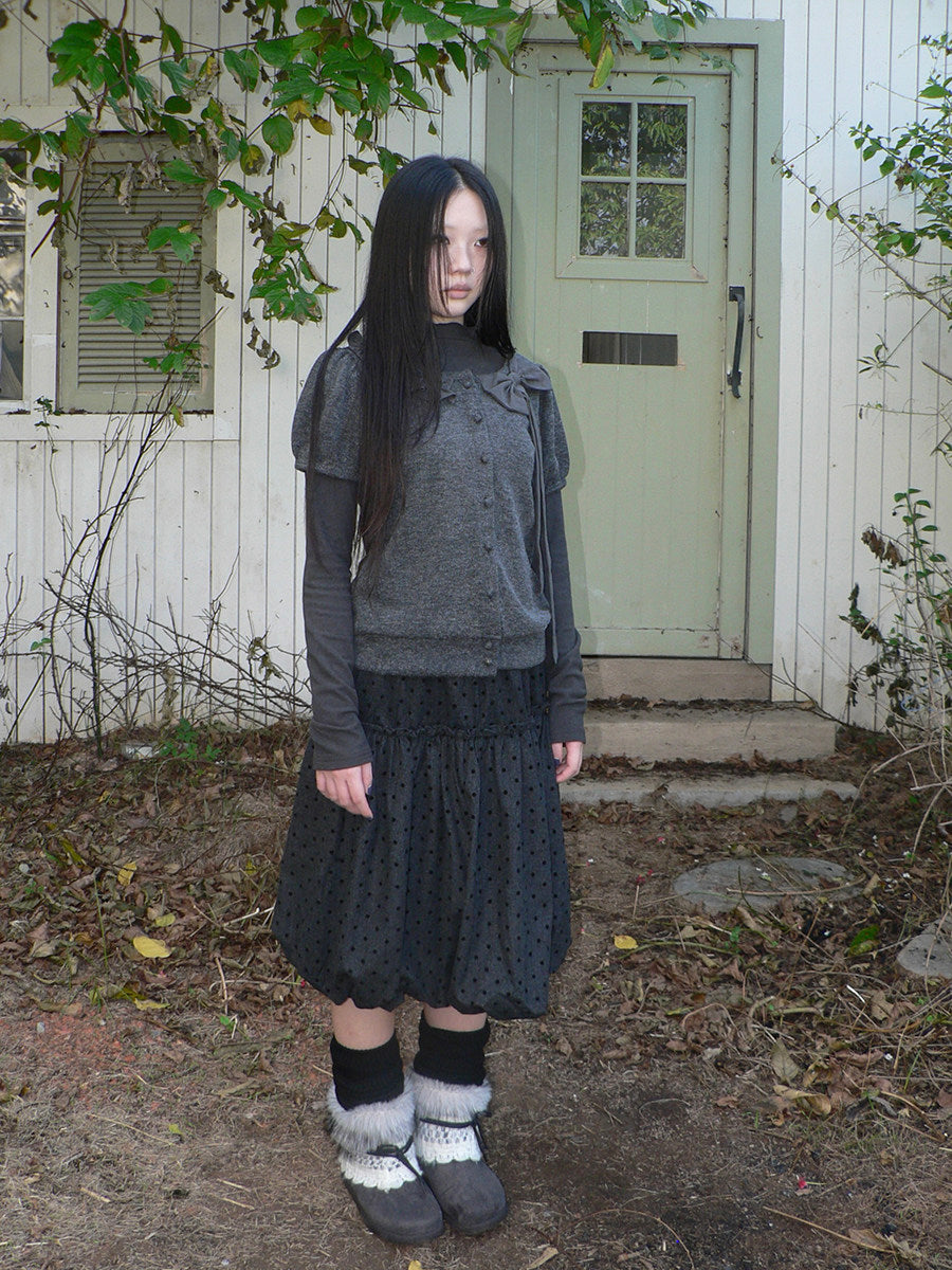 Polka Dot Balloon Midi Skirt