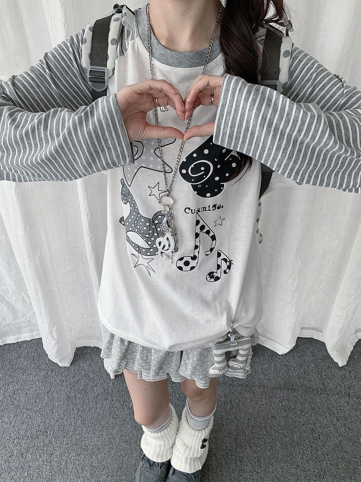 Rocking Horse Music Graphic Raglan Long Sleeve Top