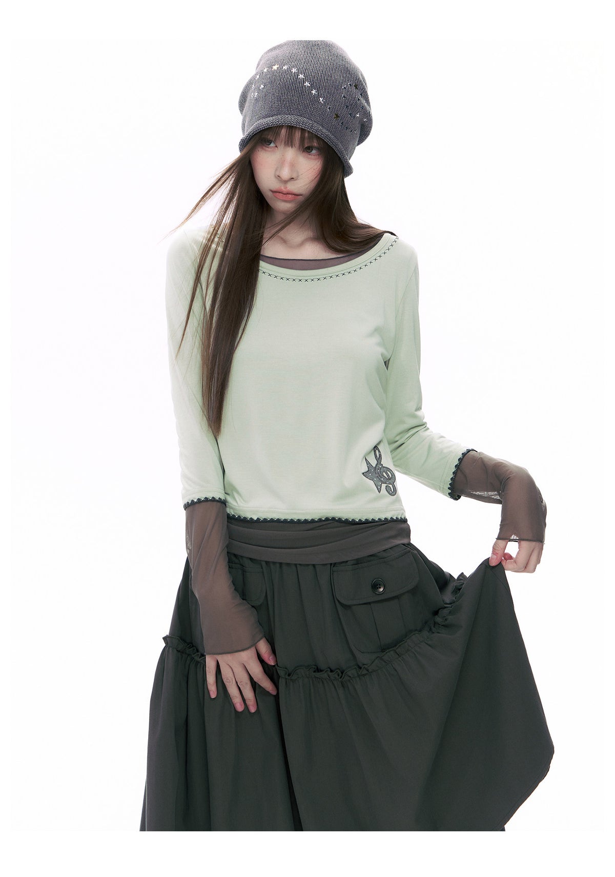 Music Star Back-Tie 3/4 Sleeve Top