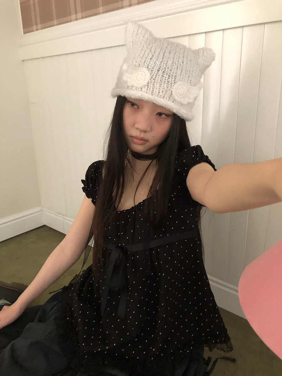 Handmade Angel Wing Cat-Ear Knit Beanie