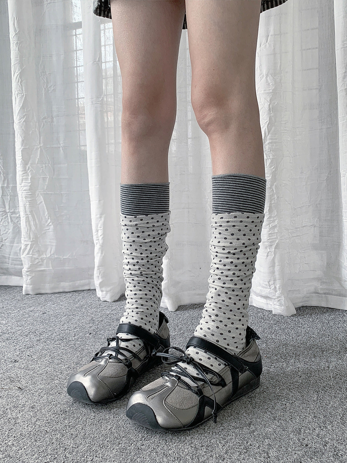 Polka Dot & Stripe Slouch Leg Warmers