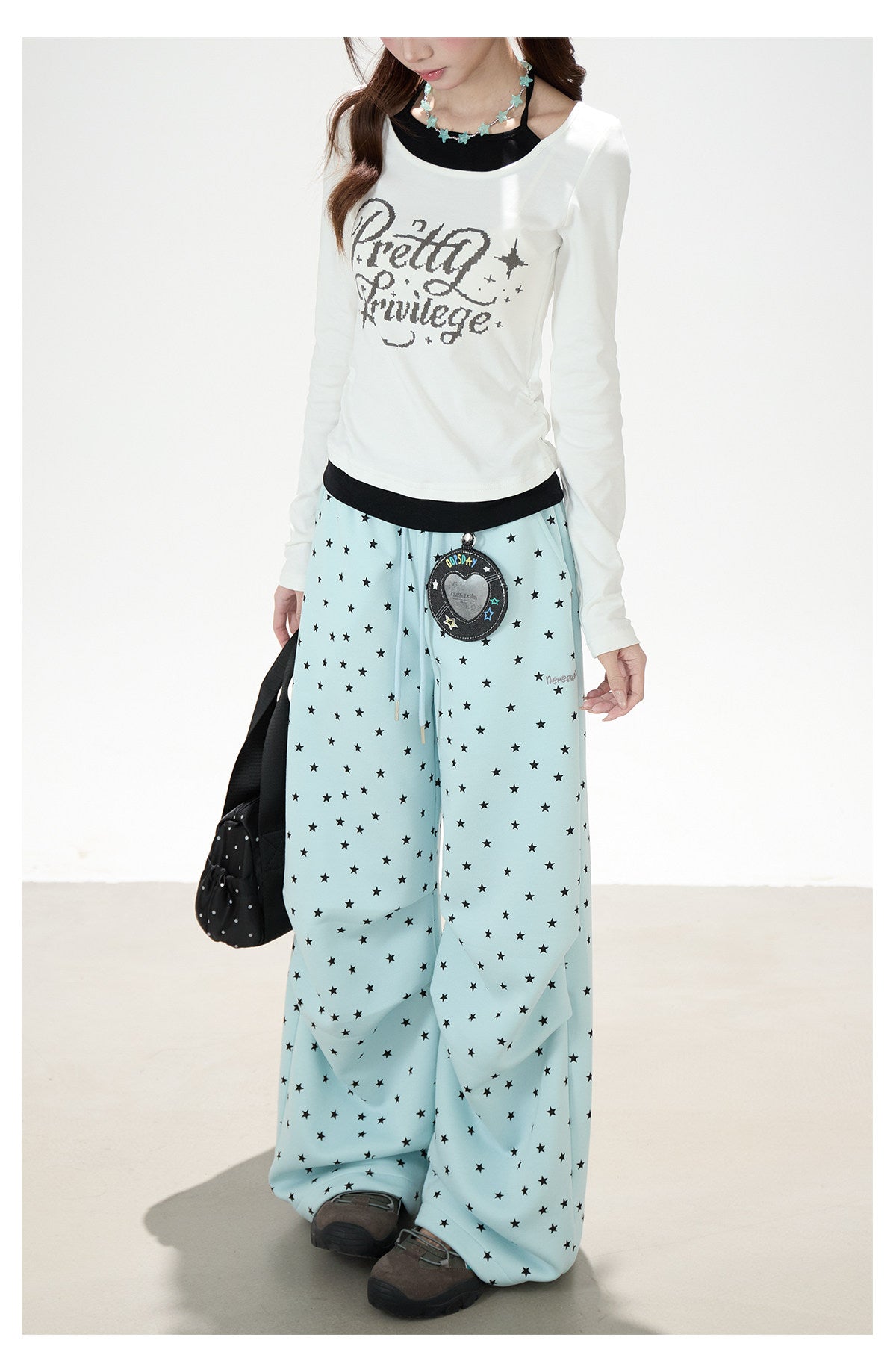 Allover Star Wide-Leg Sweatpants