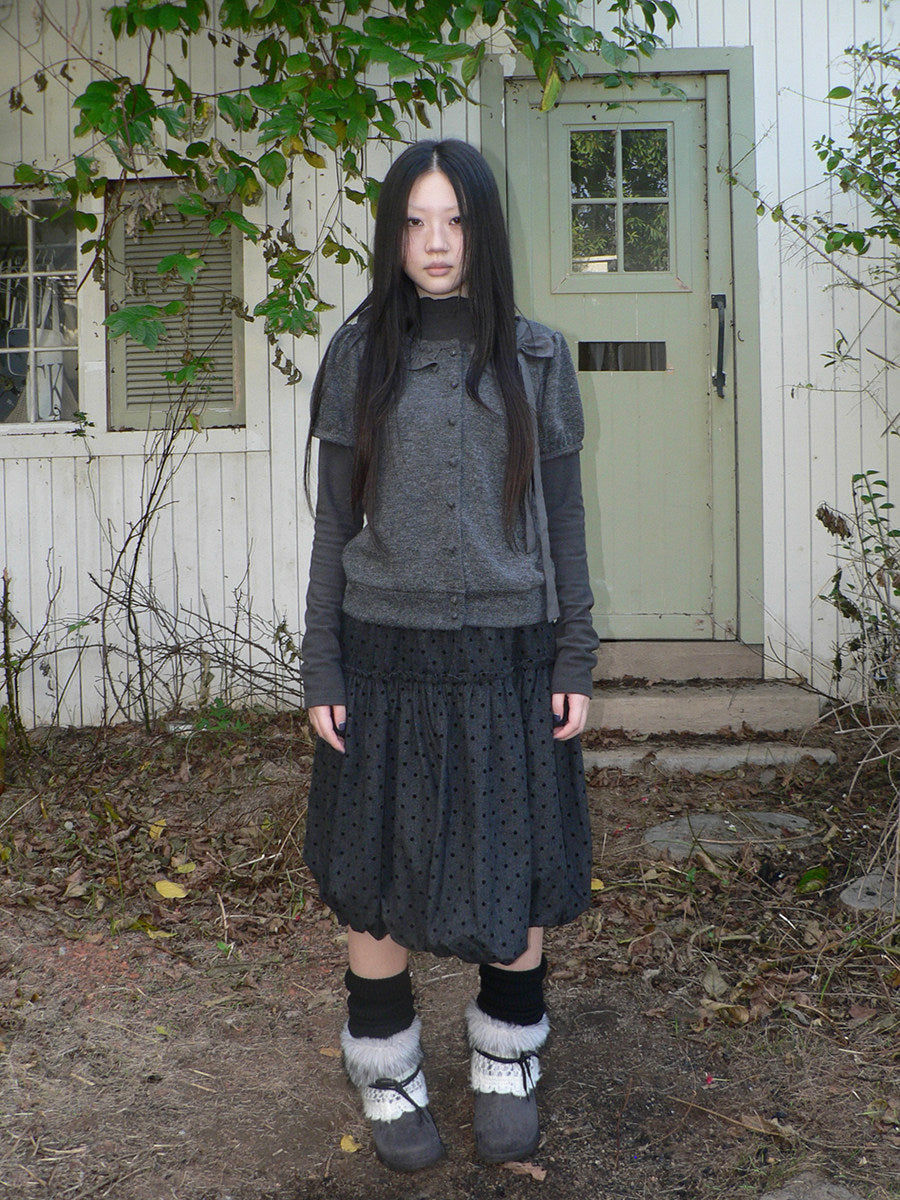 Polka Dot Balloon Midi Skirt
