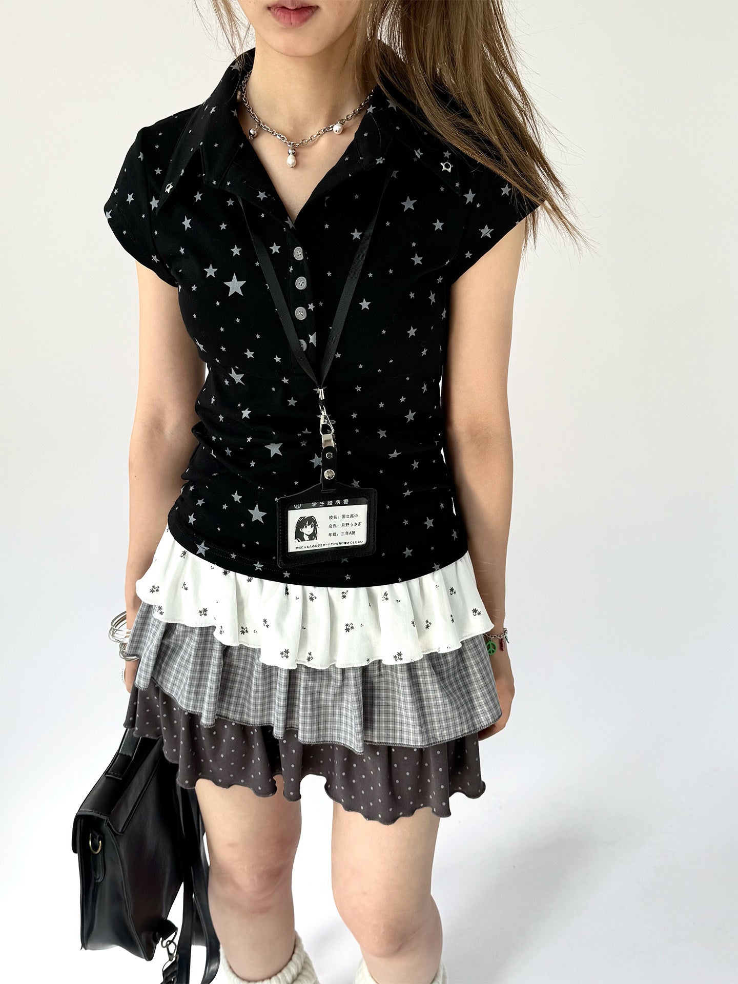 Floral Plaid Tiered Low-Rise Mini Skirt