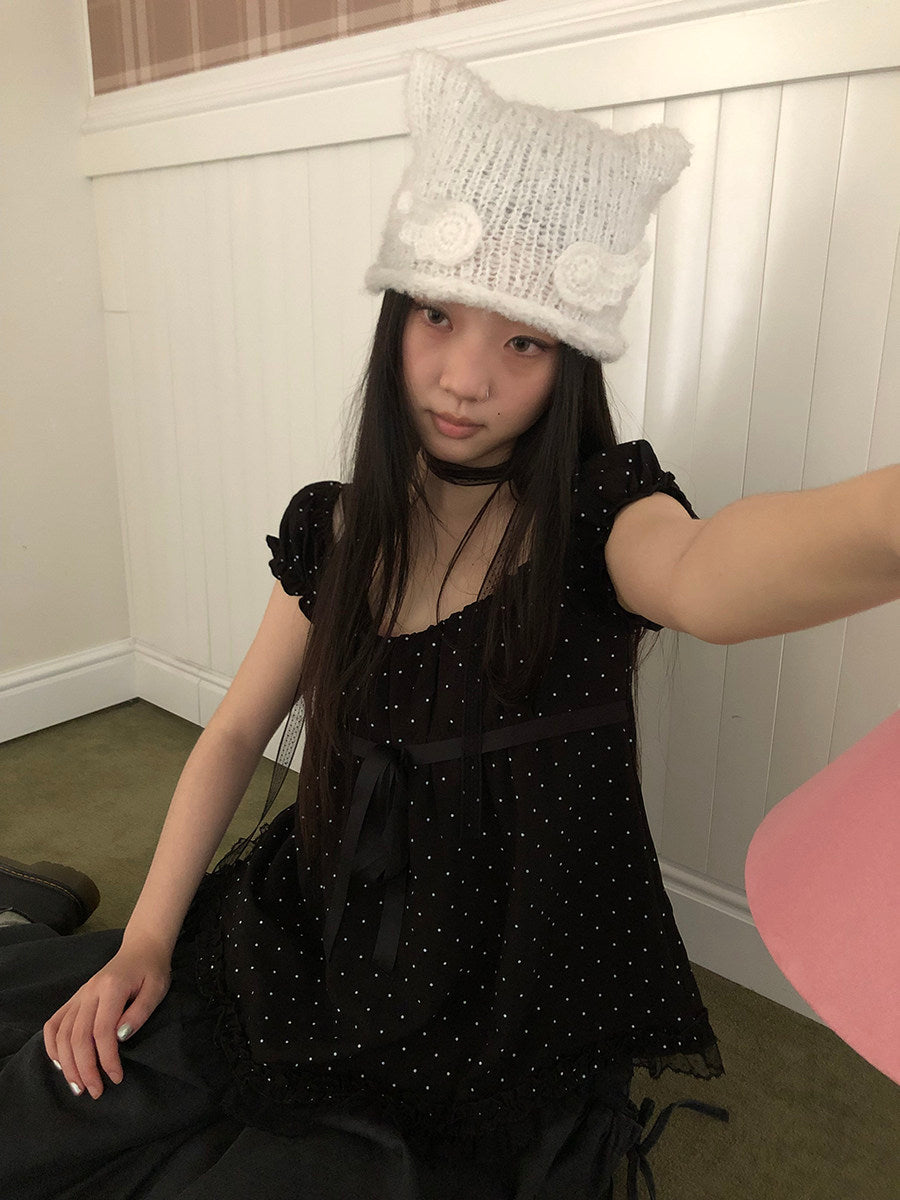 Handmade Angel Wing Cat-Ear Knit Beanie