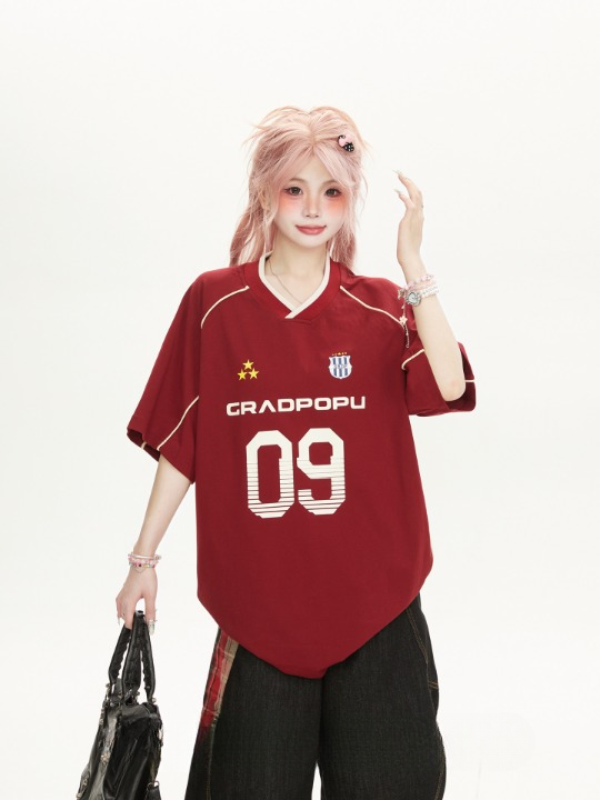 09 GRADPOPU Football Jersey — Oversized Fit