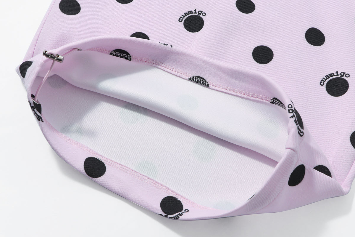 Polka Dot Utility Pocket Wide-Leg Sweatpants