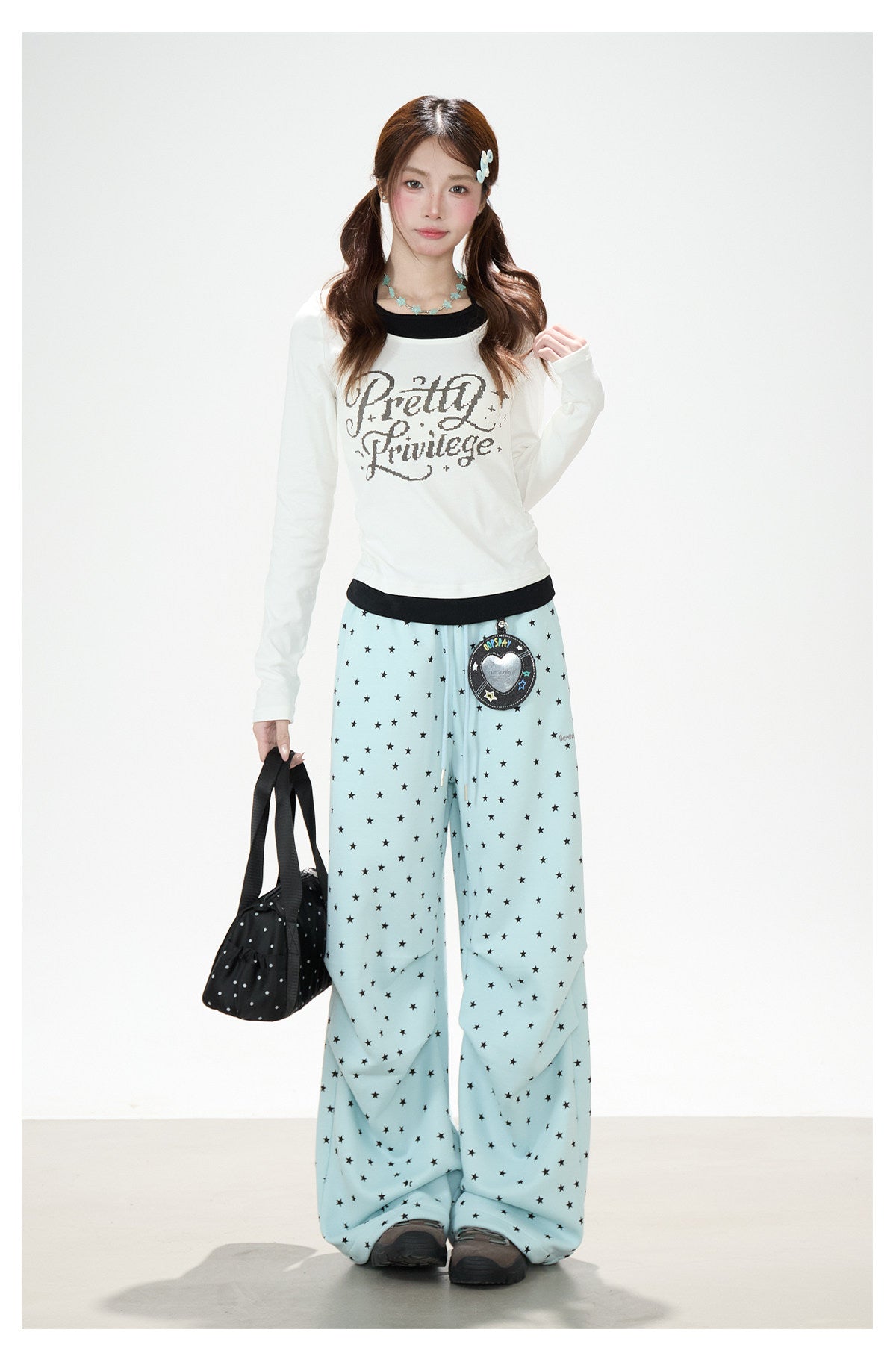 Allover Star Wide-Leg Sweatpants