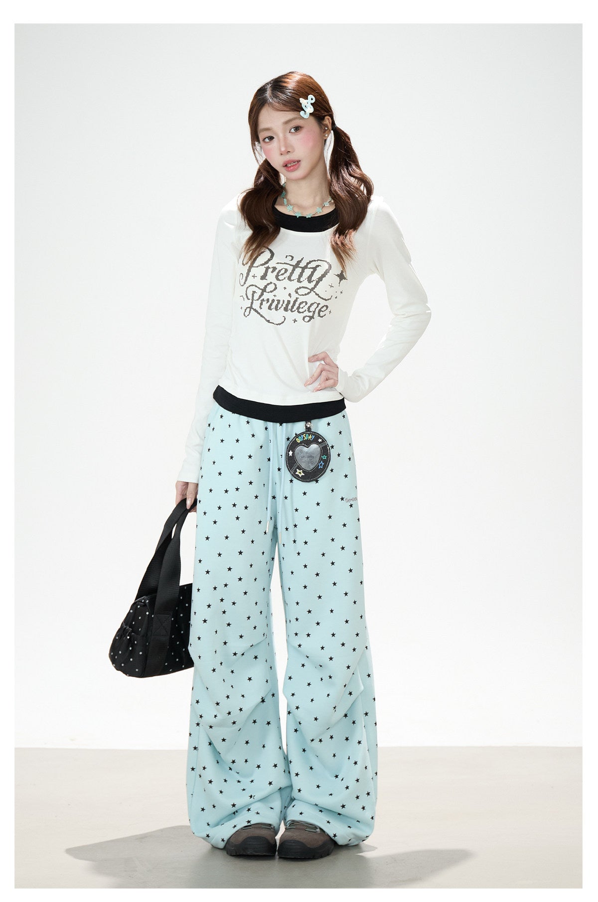 Allover Star Wide-Leg Sweatpants