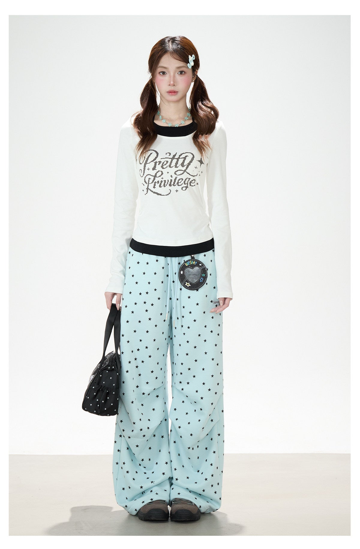 Allover Star Wide-Leg Sweatpants