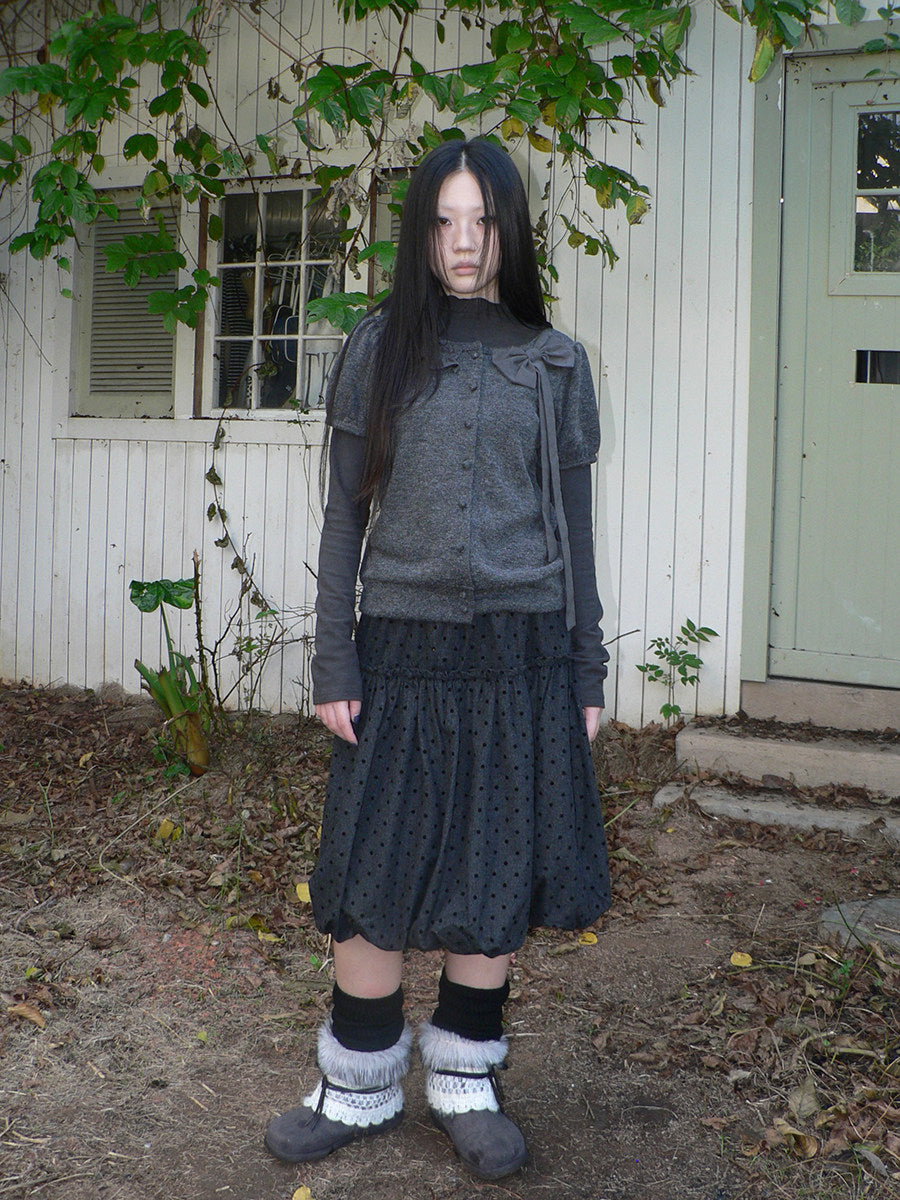 Polka Dot Balloon Midi Skirt