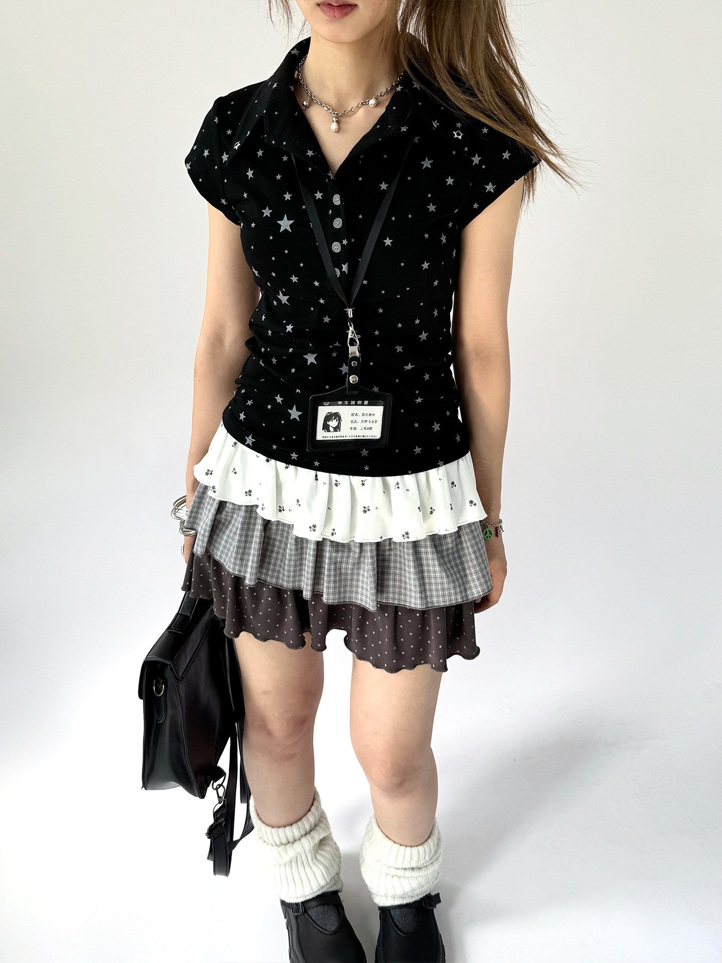 Floral Plaid Tiered Low-Rise Mini Skirt