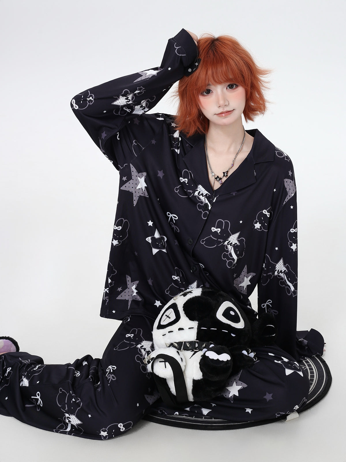 Bunny Star Print Long-Sleeve Pajama Set