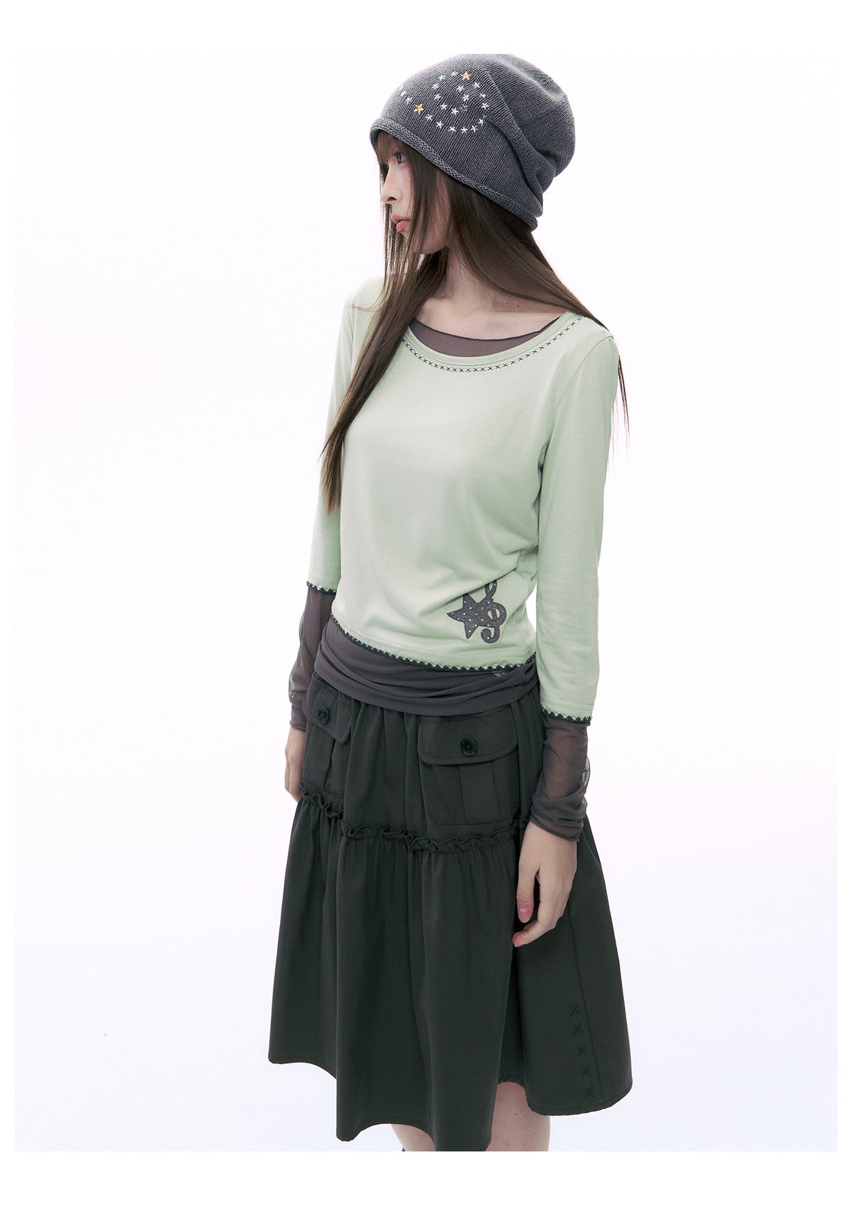Music Star Back-Tie 3/4 Sleeve Top