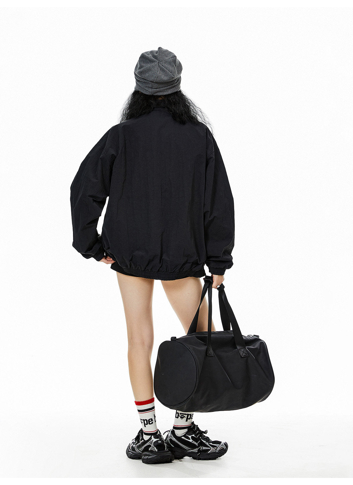 Reversible Nylon Stadium Jacket — 3-Stripe Embroidery