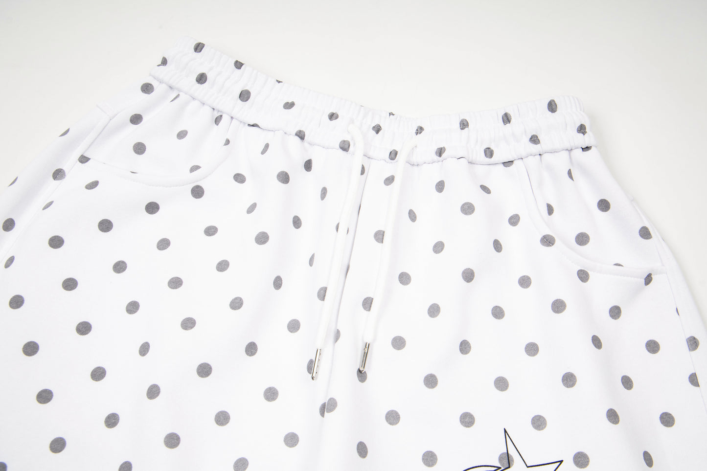 Pastel Doodle Polka Dot Wide-Leg Pants