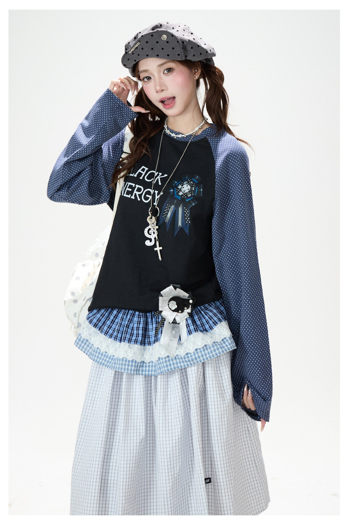Badge Graphic Raglan Long Sleeve Top