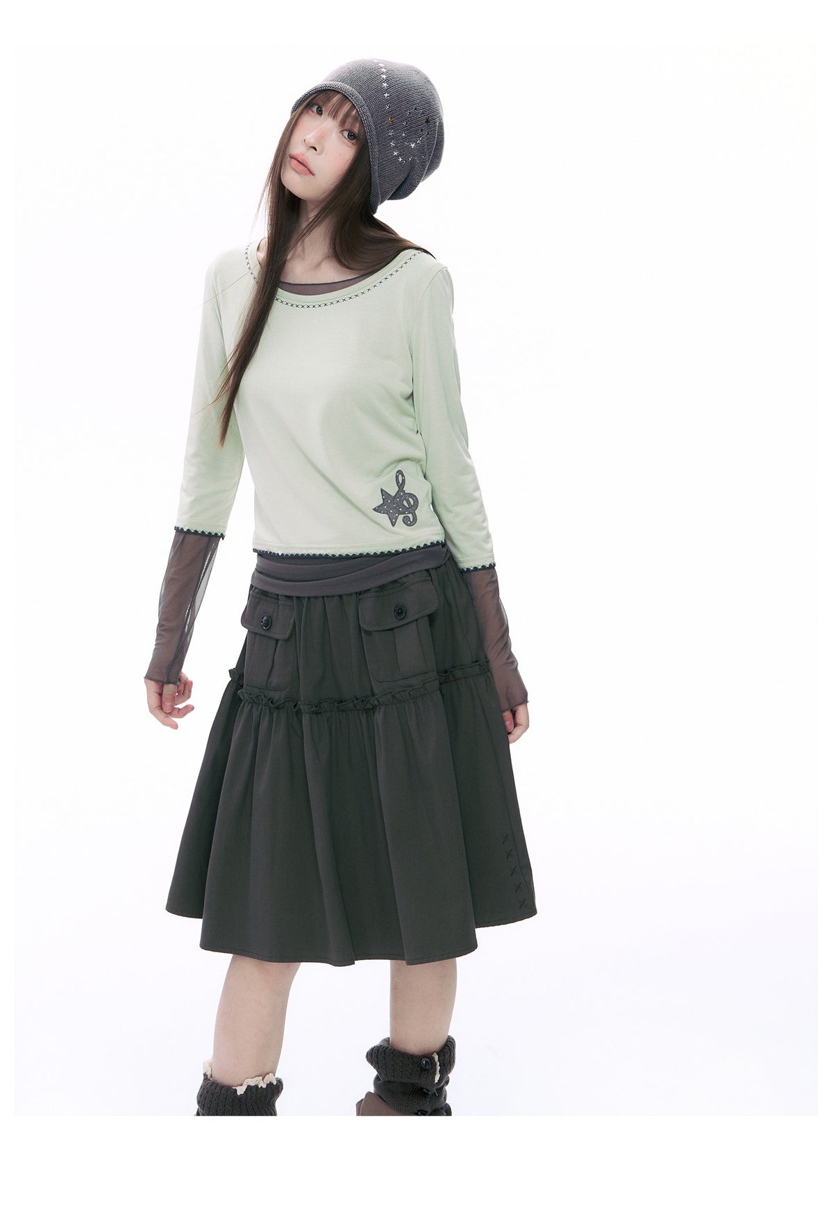Music Star Back-Tie 3/4 Sleeve Top