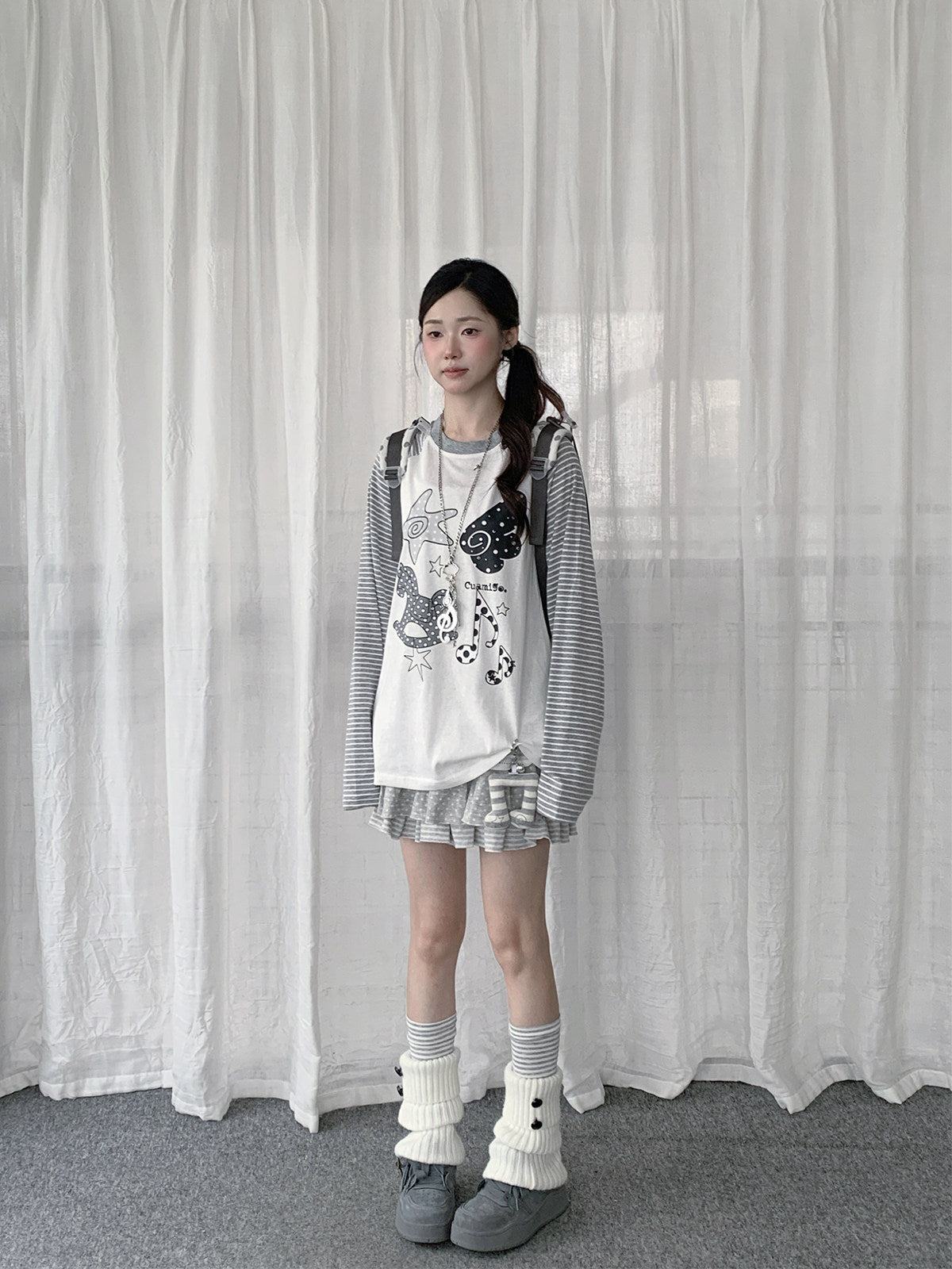 Rocking Horse Music Graphic Raglan Long Sleeve Top