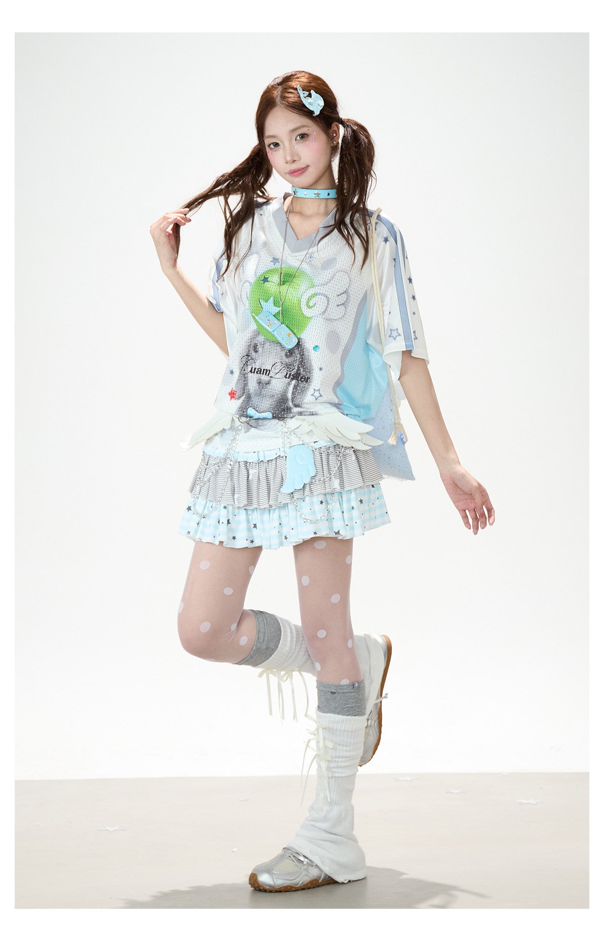 Angel Fruit Mesh Tee & Pink Camo Cargo Shorts