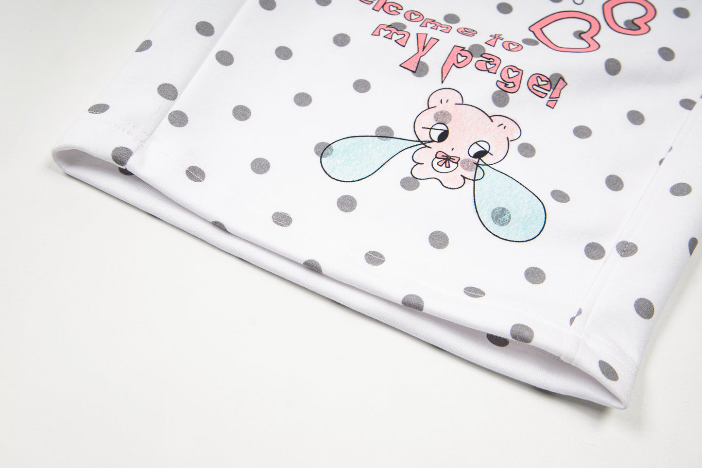 Pastel Doodle Polka Dot Wide-Leg Pants