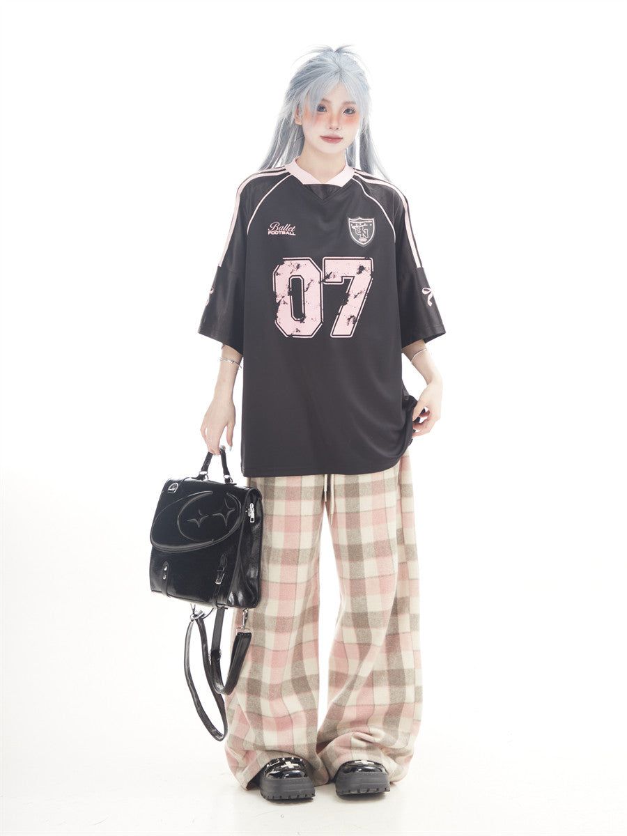 "07" Football-Trikot | Amekaji Girly Oversize T-Shirt