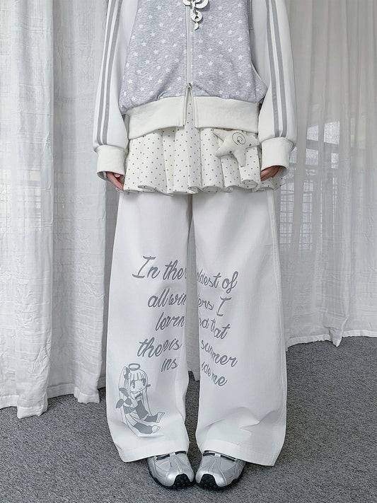 Dreamy Girl Graphic Wide-Leg Pants