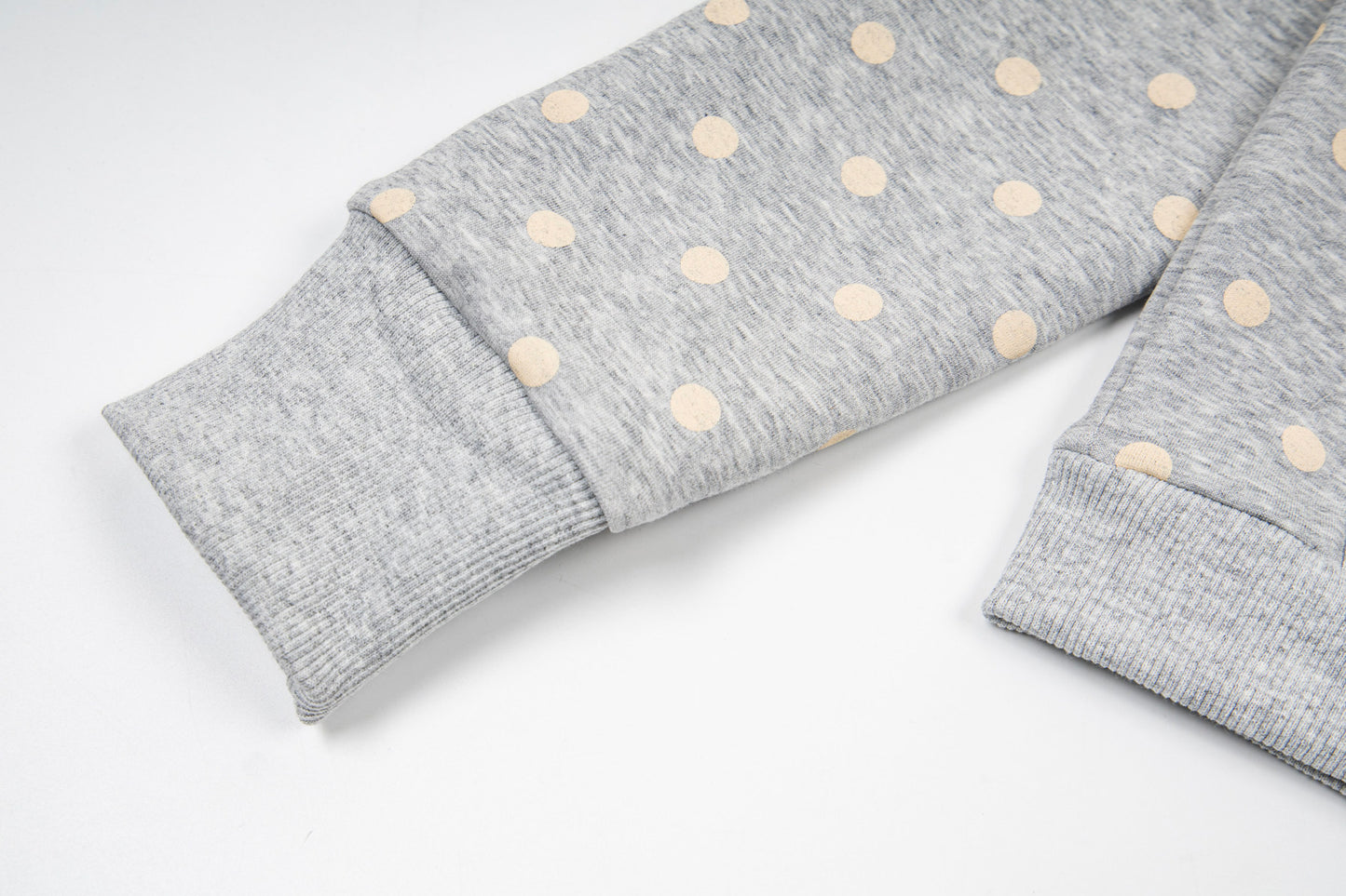 Pastel Doodle Polka Dot Cropped Zip Hoodie