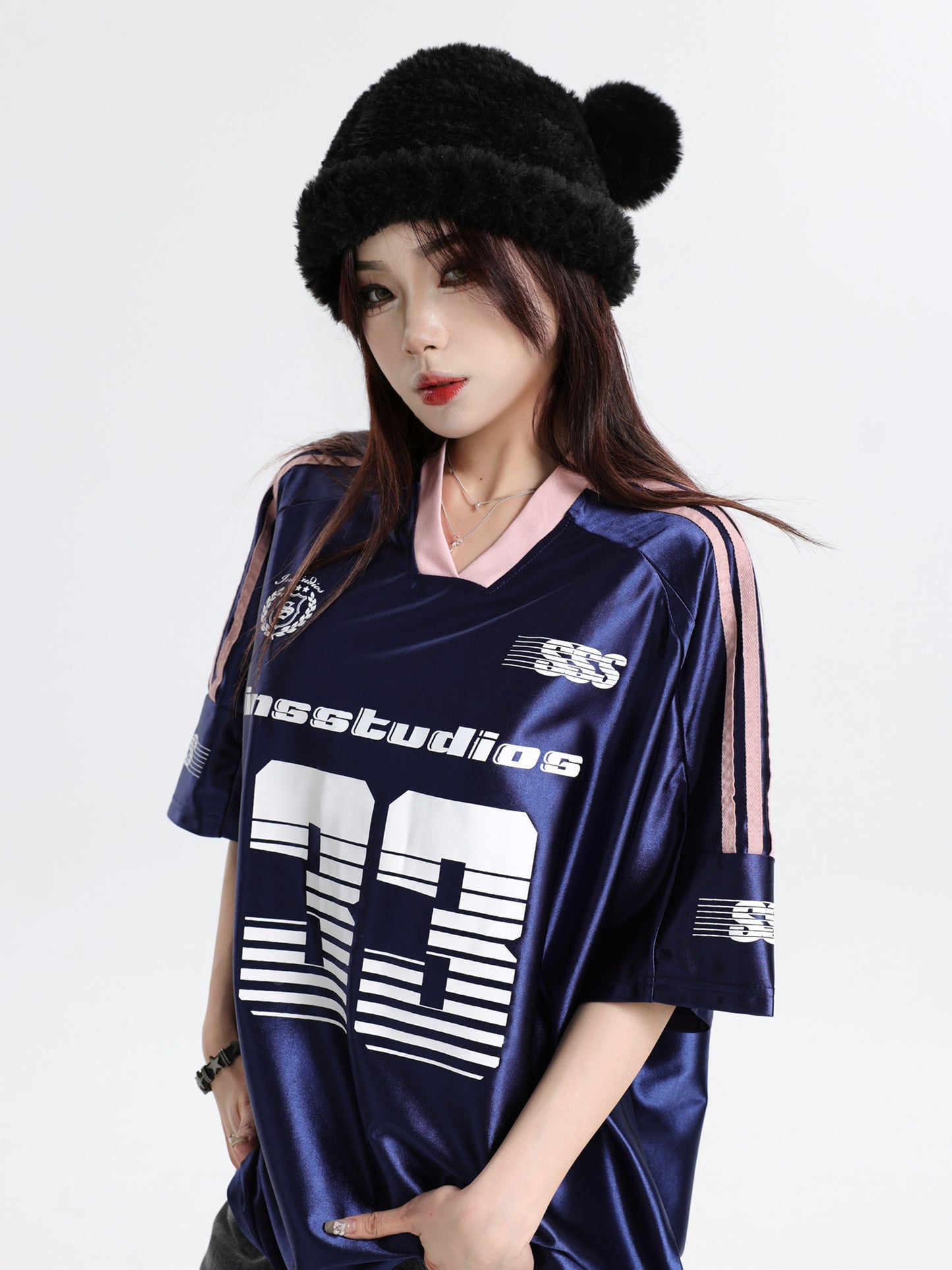33 Ice Hockey Jersey — Glossy Finish V-Neck