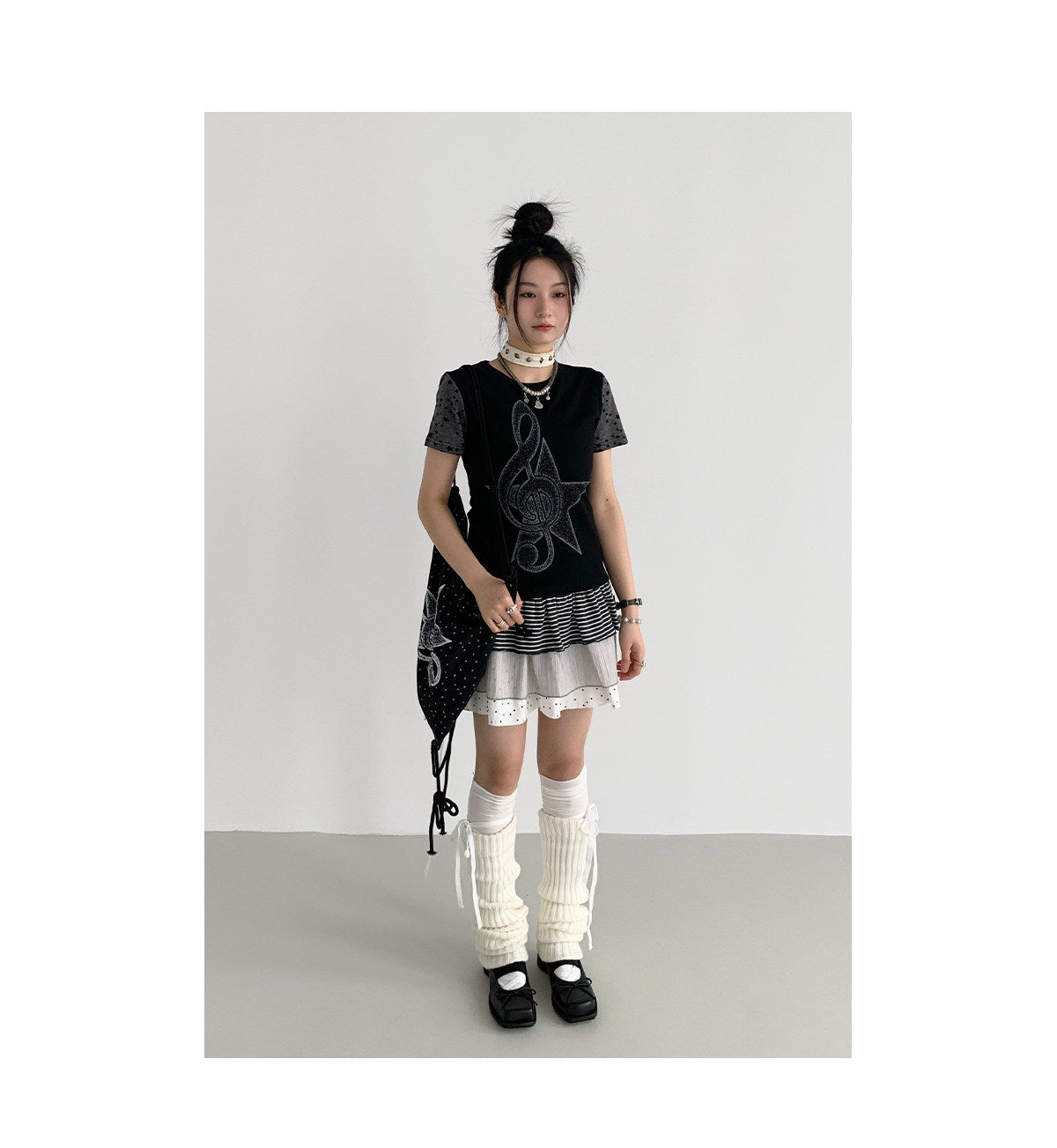 Faded Treble Star-Sleeve Graphic Tee