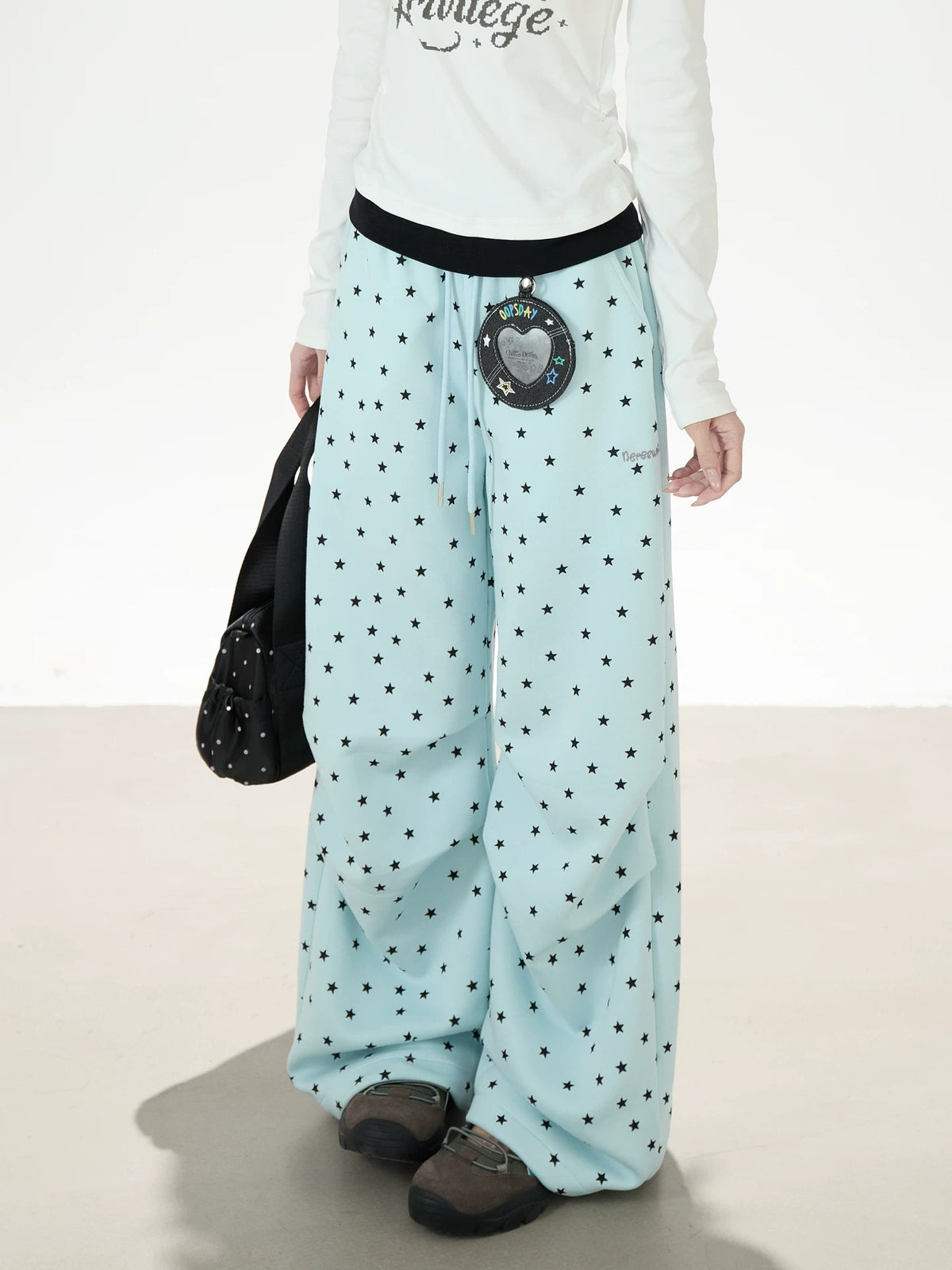 Allover Star Wide-Leg Sweatpants