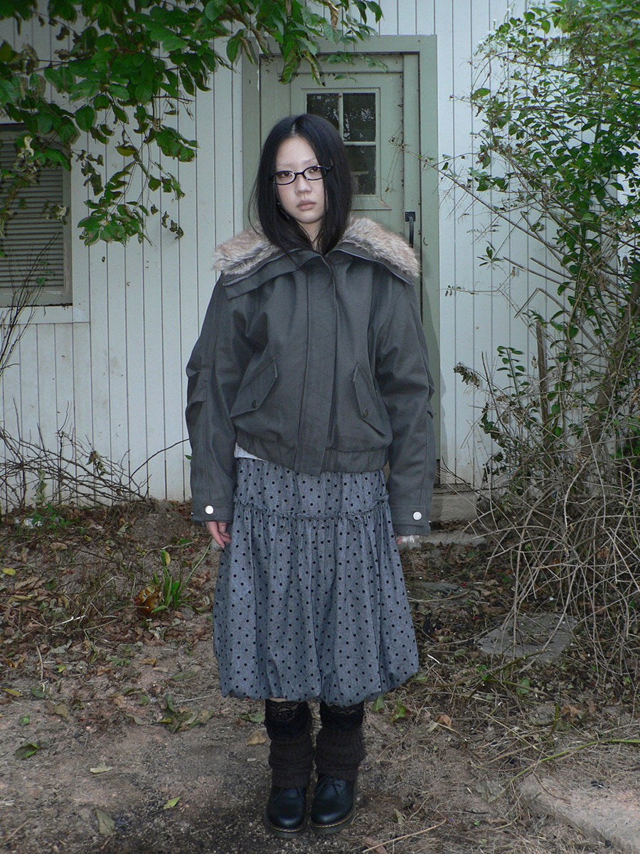 Polka Dot Balloon Midi Skirt