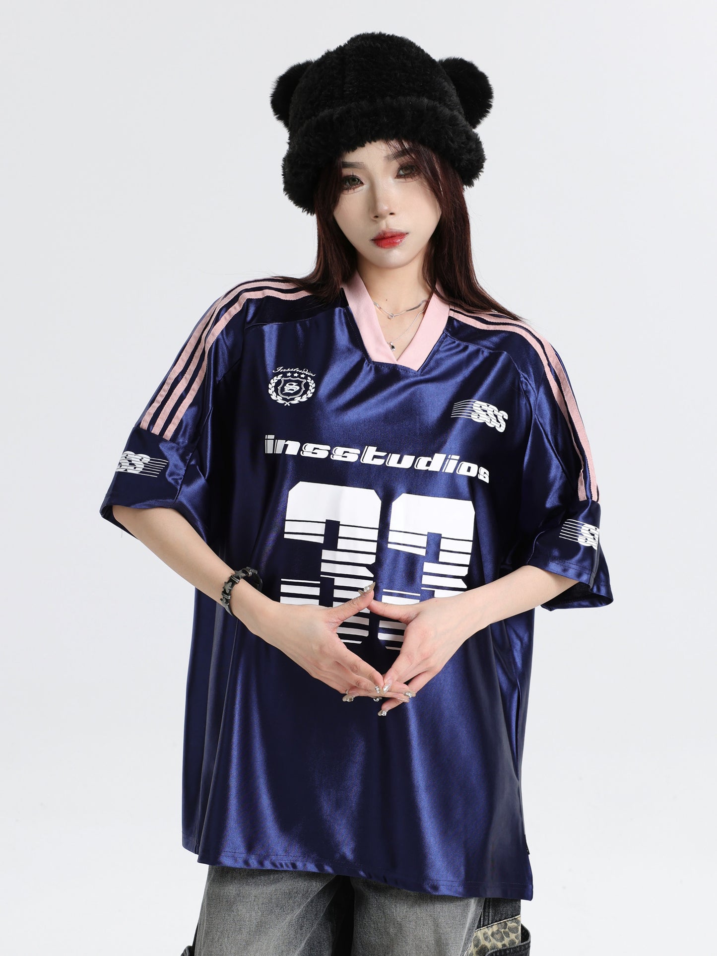 33 Ice Hockey Jersey — Glossy Finish V-Neck