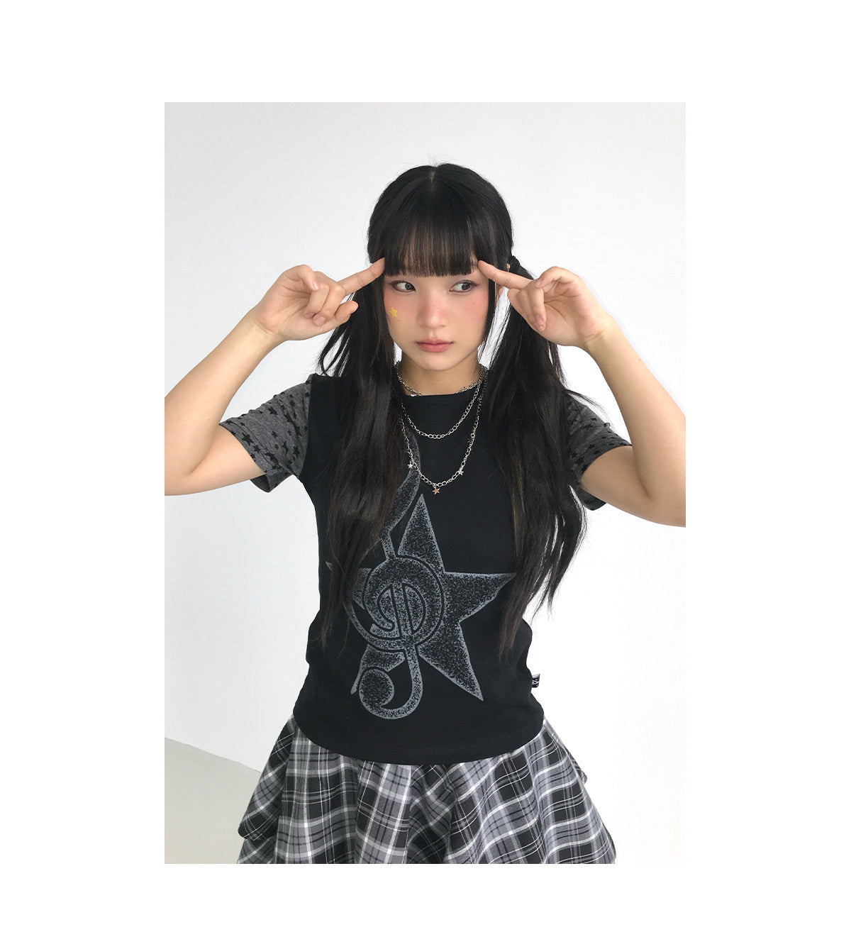 Faded Treble Star-Sleeve Graphic Tee