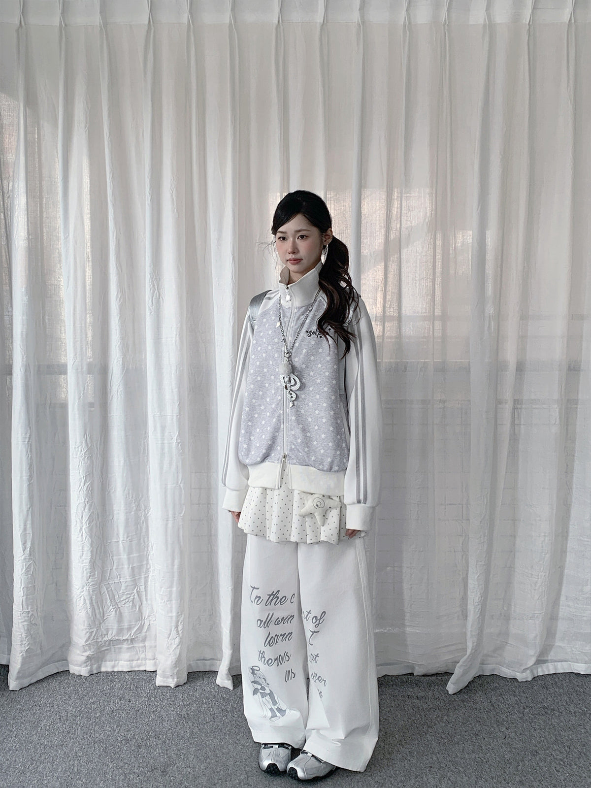 Dreamy Girl Graphic Wide-Leg Pants