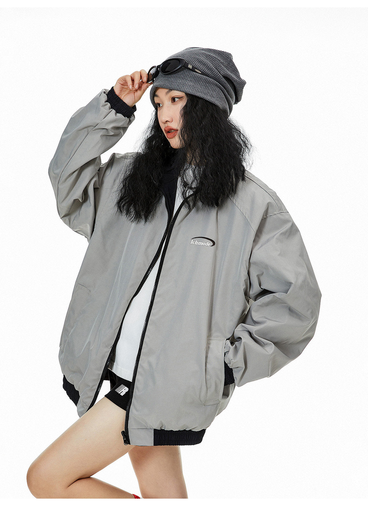 Reversible Nylon Stadium Jacket — 3-Stripe Embroidery