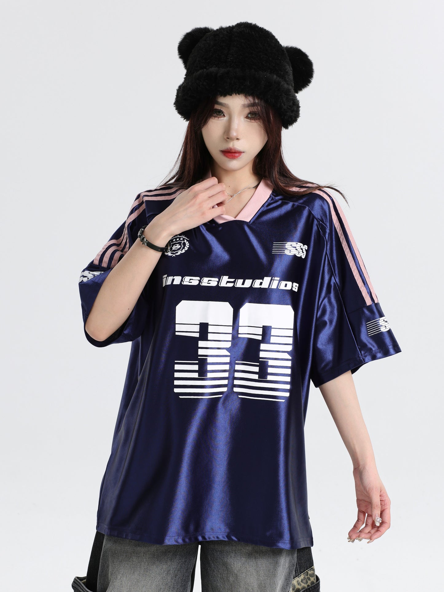 33 Ice Hockey Jersey — Glossy Finish V-Neck